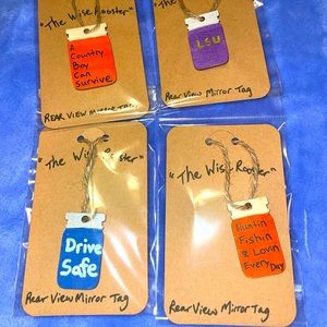 Rear view mirror tags